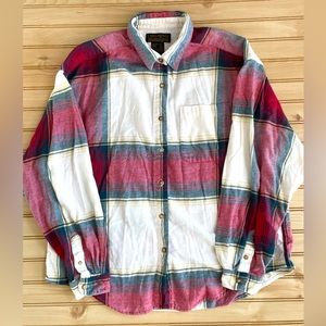 Eddie Bauer Vintage Plaid Flannel Women’s Petite Large Button-Up